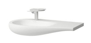 LAUFEN ALESSI ONE Umywalka ścienna 90x50x35 z otworem na baterię, blat z prawej strony biała matowa, H8149757571041