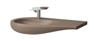 LAUFEN ALESSI ONE Umywalka ścienna 90x50x35 z otworem na baterię blat z prawej strony caffe matowa, H8149751881041