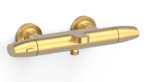 TRES OVER-WALL Bateria termostatyczna wannowa ścienna 24-K złoto matowe, 19017403OM