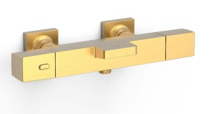 TRES OVER-WALL Bateria termostatyczna wannowa ścienna 24-K złoto matowe, 19017406OM