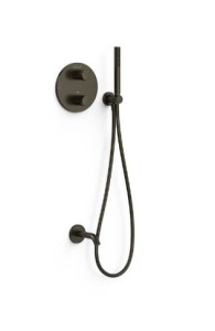 TRES THERM-BOX Zestaw baterii termostatycznej podtynkowej 2-drożnej Therm-box prysznicowej i wannowej czarny brąz, 26225006KMB
