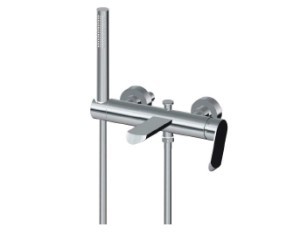 GRAFF PHASE Bateria wannowa ścienna z zestawem natryskowym chrom, EX6676LM45WPC