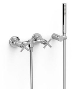 TRES MONT BLANC Bateria prysznicowa ścienna z zestawem natryskowym chrom, 28316301