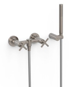 TRES MONT BLANC Bateria prysznicowa ścienna z zestawem natryskowym stal, 28316301AC