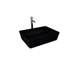RAK FEELING Umywalka nablatowa slim prostokątna 50x36 czarna matowa, FEECT5000504A