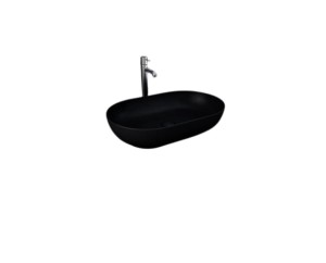 RAK FEELING Umywalka nablatowa slim owalna 55x35 czarna matowa, FEECT5500504A