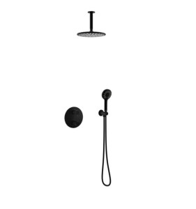 DAMIXA SILHOUET HS2 Podtynkowy zestaw prysznicowy termostatyczny matowa czerń,  571246100