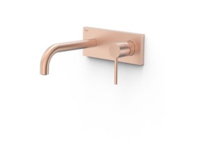 TRES STUDY Element naścienny do podtynkowego korpusu baterii umywalkowej matowe różowe złoto 24k, 26230031OPM