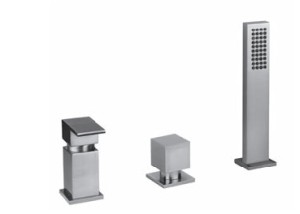 GESSI RETTANGOLO Trzyotworowa bateria wannowa, chrom 20043.031