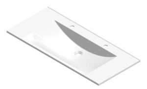 VAYER ARA Umywalka wpuszczana w blat z dwoma otworami na baterię 110x50 cm biała 110.050.011.3-1.0.2.X.X