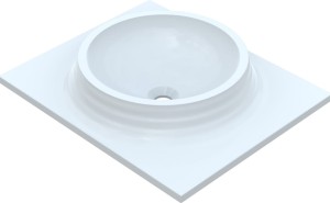 VAYER BOOMERANG OVAL Umywalka nablatowa lewa 60x50 cm biała, 060.050.012.3-1.0.1.X.0 A