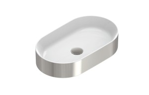 CATALANO ZERO Gold & Silver Umywalka nablatowa biały/srebrny 60x35 h12, 0122600041