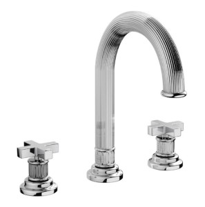 NICOLAZZI PANTHEON Trzyotworowa bateria umywalkowa z korkiem automatycznym, chrom 5108CRB2