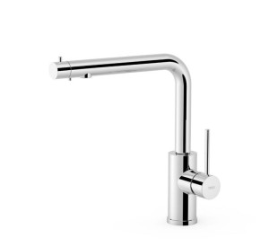TRES Dwudrożna bateria kuchenna jednouchwytowa do wody wodociągowej i filtrowanej chrom, 23045303
