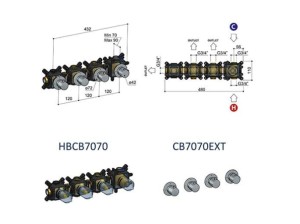 HOTBATH Korpus termostatyczny podtynkowy, HBCB7070