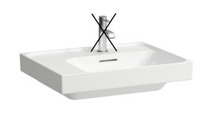 LAUFEN MEDA Umywalka ścienna asymetryczna 60x46 cm z półką odkładczą po lewej stronie biała, H8171120001091