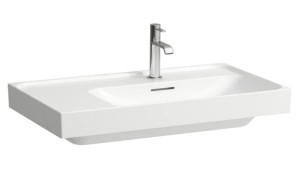 LAUFEN MEDA Umywalka ścienna asymetryczna 80x46 cm z półką odkładczą po lewej stronie biała, H8171150001041