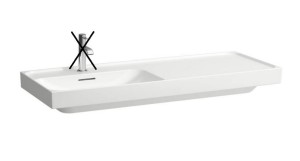 LAUFEN MEDA Umywalka ścienna 120x46 cm z półką odkładczą po prawej stronie biała, H8171100001091