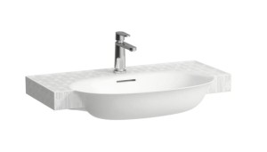 LAUFEN THE NEW CLASSIC Umywalka ścienna 80x48 cm biała z motywem dekoracyjnym, H813855R021041