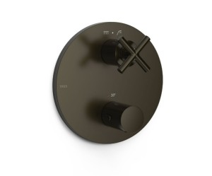 TRES MONT BLANC Maskownica baterii 2-drożnej element natynkowy czarny brąz, 28325001KMB