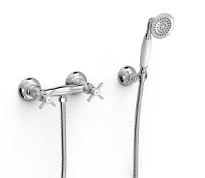 TRES CLASIC Bateria dwuuchwytowa ścienna prysznicowa, chrom 24216301