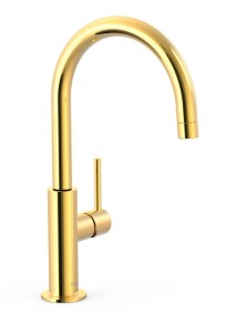 TRES STUDY EXCLUSIVE Bateria umywalkowa średnia, z obrotową wylewką, złoto 24-k 26290402OR