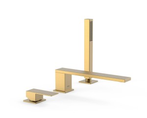 TRES CUADRO EXCLUSIVE Bateria wannowa trzyotworowa, złoto matowe 24k  00616103OM