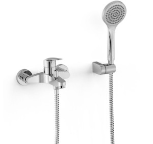 TRES BASE PLUS Bateria prysznicowo-wannowa ścienna, chrom 21617010