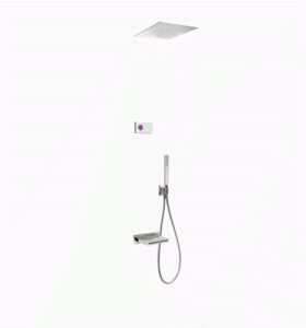 TRES SHOWER TECHNOLOGY Podtynkowy termostatyczny elektroniczny zestaw prysznicowy trójdrożny, chrom, sterownik biały/chrom 09286315