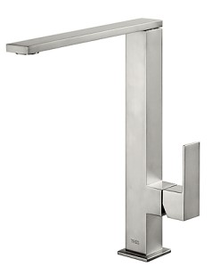 TRES CUADRO EXCLUSIVE Wysoka bateria jednouchwytowa umywalkowa z boczną dźwignią, stal 00648501AC