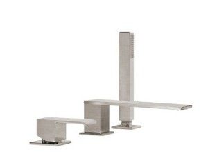 TRES CUADRO EXCLUSIVE Bateria wannowa trzyotworowa w kolorze stalowym 00616103AC