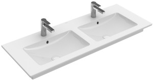 VILLEROY&BOCH VENTICELLO Umywalka meblowa podwójna 130x50 cm z przelewem, prostokątna 4111DL01