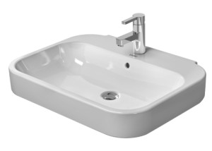 DURAVIT HAPPY D.2 Umywalka wisząca 65x50 cm z jednym otworem na baterię z przelewem biała, 2316650000