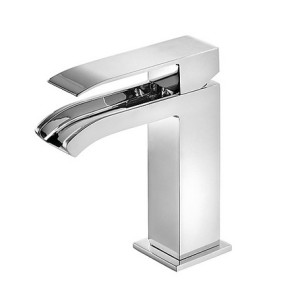 TRES CUADRO Bateria umywalkowa z wylewką kaskadową otwartą i korkiem automatycznym, wysokość: 159 mm, chrom 00611001D