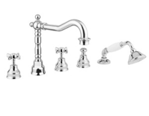 BUGNATESE PRINCETON Pięciootworowa bateria wannowa, chrom 880CR